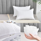 Oubonun 16 x 24 Pillow Inserts (Set of 2) - Lumbar Pillow with 100% Cotton Cover - Rectangle Square Interior Sofa Pillow Inserts - Decorative Pillow Insert Pair - White Couch Pillow