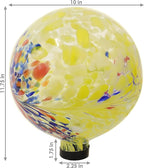 Sunnydaze 10-Inch Gazing Ball for Garden - Glass Gazing Globe for Outside - Garden Orb Yard Decor - Bright Summer Burst - Set of 2
