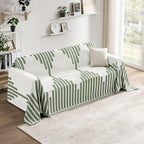 Couch Cover Boho for Dogs Washable Green Couch Covers for 2 Cushion Couch, Chenille Sectional Couch Covers L Shape Sofa Cover, Furniture Protector for Kids, Pets, Green 91" X150"