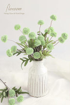 Floroom 5pcs Elf Green Faux Silk Mums Artificial Flowers, Bulk Fake Small Mini Chrysanthemums with Stems for DIY Sage Green Wedding Centerpieces Floral Arrangements Vase Fillers Home Decorations