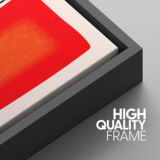 SIGNWIN Framed Canvas Print Wall Art Set Mid-Century Color Blocks & Spirals Abstract Shapes Illustrations Modern Art Contemporary Minimal Ultra for Living Room, Bedroom, Office - 24"x36"x3 Black