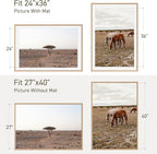 27x40 Poster Frame Natural Solid Oak Photo Frames with 24x36 Removable Mat Wall Hanging Large Handcrafted Frame with HD Plexiglass Wall and Tabletop Display Large Picture Frame