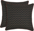 Ridhi Hand Block Print 18x18 Black Decorative Outdoor Couch Throw Canvas Pillow Cover Set of 2 Washable Modern Vintage Boho Chic Spring Home Decor GIFS Cover