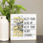 Simply Said, INC Perfect Pallets Petites - Keep Your Head Up. Keep Your Heart Strong - 8 x 8 in Distressed Rustic Wood Sign PET20188