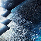 LB Night Sky Ocean Tapestry Full Moon on Sea Tapestry Wall Hanging Fantasy White Cloud Watercolor Wall Art for Bedroom Living Room Dorm Wall Decor, 59Wx51H inches