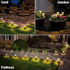 Solar Lights Outdoor Pathway Waterproof 8 Pack Warm White LED Acrylic Mushroom Decorative Garden Lights for Yard Landscape Patio Outside Decor