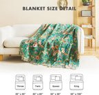 MSGKV Boho Throw Blanket for Couch Bed Chair 100% Cotton Muslin Breathable Floral Blanket 50"x60" Sofa Blankets for All Seasons Lightweight Farmhouse Blankets Boho Home Decor
