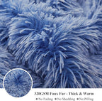 XeGe Luxury Fluffy Throw Blanket, Cobalt Blue Soft 50x60 Faux Fur Blanket Throw, Shaggy Plush Decorative Couch Blanket, Cute Furry Throw Fuzzy Blanket for Sofa Bed, Ombre Cobalt Blue