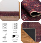 Keen Home Design 2x12 Rug - Machine Washable Runner with Non-Slip Backing, Ideal for Hallway, Entryway, Kitchen, Laundry Room - Vintage, Easy Clean, Durable, Low Pile Rug - (2'6" x 12')