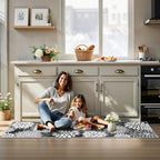 Area Rug 2x6 Black White Washable Entry Rug Multicolored Tropical Botanical Modern Floral Indoor Kitchen Door Mat Entrance Carpet Non Slip for Bedroom Living Room, Porch