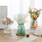 SOJOCK 2PACK Glass Flower Vases(Flowers NOT Included),6.3" High Diamond Pattern Vases,Vintage Vases for Centrepieces,Wedding Decorations,Home Table Flower Decorations