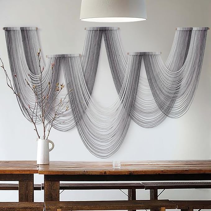 IOWER Large Macrame Wall Hanging Boho Wall Art Handmade Home Decor Dip-Dyed Macrame Wall Decor Wall Art Craftsmanship Fiber Art Boho Chic Wall Decor Modern For Bedroom Livingroom Backdrop