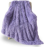 GONAAP Fuzzy Faux Fur Throw Blanket Lavender Super Soft Cozy Plush Fuzzy Shaggy Blanket for Couch Sofa Bed (Lavender, Throw(50"x60"))