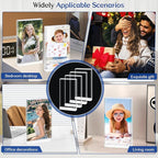 4 Pack 4×6 Magnetic Acrylic Picture Frames - 10+10mm thick Vertical Free Standing Tabletop Display Aesthetic for Bedroom or Office Memory & Gift Perfection