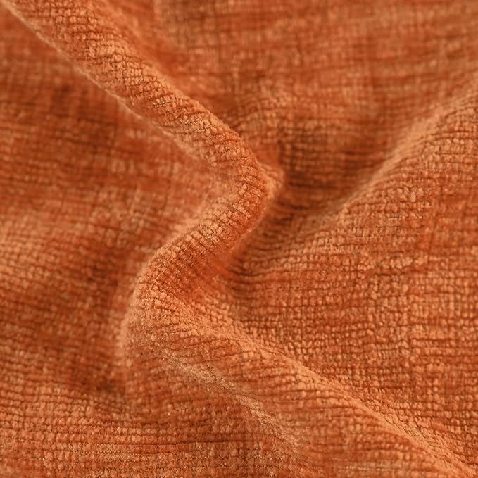 CaliTime Fall Throw Pillow Covers Decorative 12 X 20 Inches Pack of 2 Cozy Chenille Cushion Cases for Couch Sofa Bed Living Room Home Burnt Orange