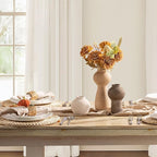 Ceramic Vase Home Table Decor - Flower Vase Set of 3 Living Room Kitchen Decorations Farmhouse Modern Rustic Vases Decorative Centerpiece for Shelf Bedroom Office Bathroom Dining Coffee Desk