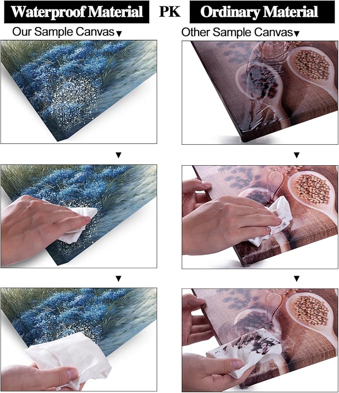 LASMOND Romantic Beach Wall Art for Living Room Blue Sea Turtle Lovers Canvas Painting Prints Ocean Sandy Romance Flowers Large Bedroom Office Decor Artwork (58x28 Inches)