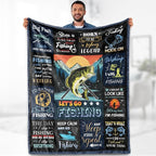 Fishing Blanket Gifts for Fisherman Men Boys - Fish Lovers Throw for Dad Women Adults Bedroom Living Room Decor Soft Fleece Cozy Bed Couch Birthday Christmas Lightweight Blanket 50"x60"