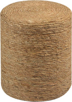 Wimarsbon Natural Seagrass Foot Stool, Hand Weaving Round Ottoman, for Living Room, Outdoor Seat (Natural)