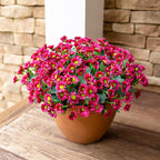 Daisy Artificial Flowers for Outdoors Fall Autumn Decoration, 6 Bundles Fake Mums Dark Red Silk Flowers for Outside Look Real UV Resistant Faux Flowers Plants for Planter Front Door Home Indoor Porch