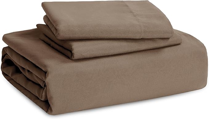 Bedsure Deep Khaki Duvet Cover Full Size - 3 Pieces Prewashed Extra Soft Cotton-Like Bedding Set, Includes 1 Duvet Cover 80x90 Inches with Zipper Closure & 2 Pillow Shams, Comforter Not Included