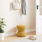 VANOMi Multi-Functional Boucle Ottoman, Vanity Stool Chair, Sturdy Wooden Footstool, Suitable for Living Room, Bedroom, and Entryway, Without Installation, Yellow