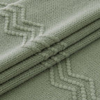 MIULEE Sage Knitted Throw Blanket for Couch Boho Green Textured Cozy Woven Decorative Farmhouse Blanket with Tassels for Sofa Chair Bed Living Room, Lightweight Spring Home Decor 50"x60"