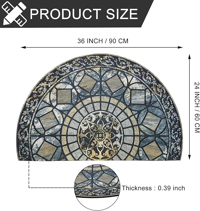 CHICHIC Entrance Door Mat Large 24 x 36 Inch Entry Way Doormat Front Door Rugs Outdoors Heavy Duty Welcome Mat Non Slip Rubber Back Low Profile for Garage, Patio, High Traffic Area, Blue