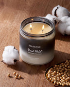 M&SENSE Sage Citrus Scented Candles for Men, 2 Wick 11.6oz Slow Burn 70 Hours Large Natural Soy Wax Clean Candle, Black Candle Luxury Manly Candles Home Fragrance Holiday Candle for Him