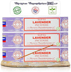 Satya Lavender Incense Sticks, Satya Bng (Bangalore) Insenses 15gmx3 Pack (45 GMS) with Raajsee Incense Holder Bundle, Satya Nagchampa Natural Incense