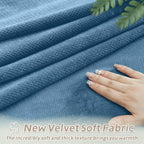 Arfntevss Sectional Recliner Couch Covers Velvet Corner Sectional Sofa Cover for Reclining Couch Stretch Soft L Shape Recliner Slipcover Washable Additional Seat Protector (1 Seat Cover, Light Blue)