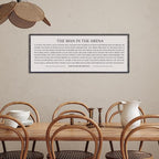 LuZhiQiang The Man in the Arena Wall Decor 40''x15'' Inspirational Quotes Office Wood Framed Sign Rustic Home Motivational Art For Man Entrepreneur Morden Living Room Wall Hanging Decor (Black)