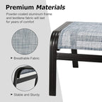 Outdoor Foot Stools Gift for Patio Ottoman Footrest Aluminum Portable Seat Wicker Furniture Stackable Dining Ottoman 2 Pack Blue