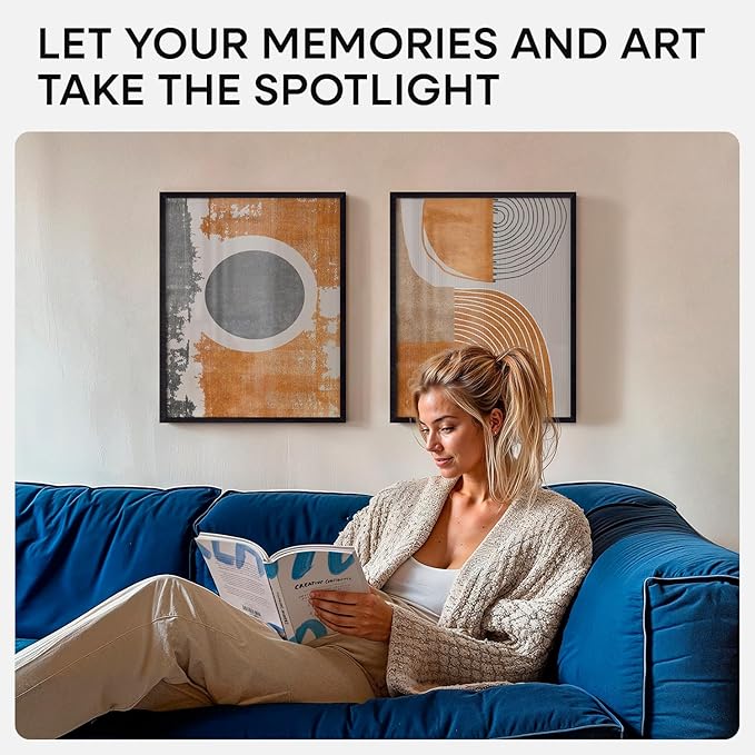 Homeforia 16x20 Black Wood Frame, High End Oak 16x20 Picture Frames with Mat 11x14 Photo, 16 x 20 Wooden Poster Frame Matted to 11 by 14 Print, 20x16 Hanging Frames, Tempered Glass, Wall Kit, Set of 1