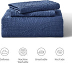 Love's cabin Quilts for Queen Bed Navy Blue Bedspreads - Soft Bed Summer Lightweight Bedspread Comforter - Modern Style Coin Pattern Coverlet for All Season - 3 Pieces (1 Quilt, 2 Pillow Shams)