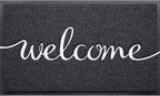 Front Door Mat - Non Slip, Durable Welcome Mat for High Traffic Areas (36"x24" Black)