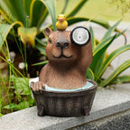 Capybara Solar Garden Statue – Funny Outdoor Resin Animal Decor with Flashlight & Duck – Waterproof Yard Lawn Ornament with LED Light – Solar Powered Figurine for Patio, Porch, Landscape