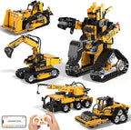 5 in 1 STEM Robot Building Kit, 535 Pcs Remote Control Excavator Science Educational Kit, Technic Coding Robotic Toys Gift for Kids 6 7 8 9 10 11 12+ Years Old Boys Girls