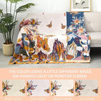 Boho Throw Blanket for Bed - 100% Pure Cotton Ultra Soft Rustic Quilt - Farmhouse Decor Bed Blankets, All Season Rustic Throw for Sofa Couch Chair(80''x 90'', Floral)
