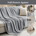 Couch Cover for Dogs Sectional Sofa Covers Washable for 3 Cushion Couch, Chenille Couch Cover Blanket, Sectional Sofa Slipcovers, Multi-Use Furniture Protector for Kids, Pets, 71" X150", Light Grey