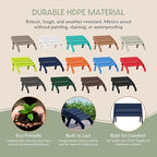 WestinTrends Dylan Outdoor Patio HDPE Adirondack Ottoman Footrest, Navy Blue