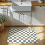 jinchan 2x3 Kids Area Rug Washable Indoor Entryway Doormat Modern Checkered Geometric Lattice Small Rug Non Slip Soft Carpet for Nursery Room Bedroom Bathroom Home Grey