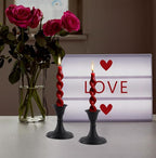 Rely+ Candlestick Holders Set of 2 Mini Stand Dinning Coffee Table Centerpiece Candle Holders Taper Candlesticks Holders Decor Home Easter Candle Holder for Mantel Wedding Party (Black)