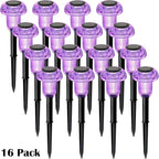 Halloween Solar Lights Outdoor 16 Pack Purple LED Waterproof Mushroom Outside Lights for Yard Garden Patio Pathway Walkway Landscape Halloween Decorations