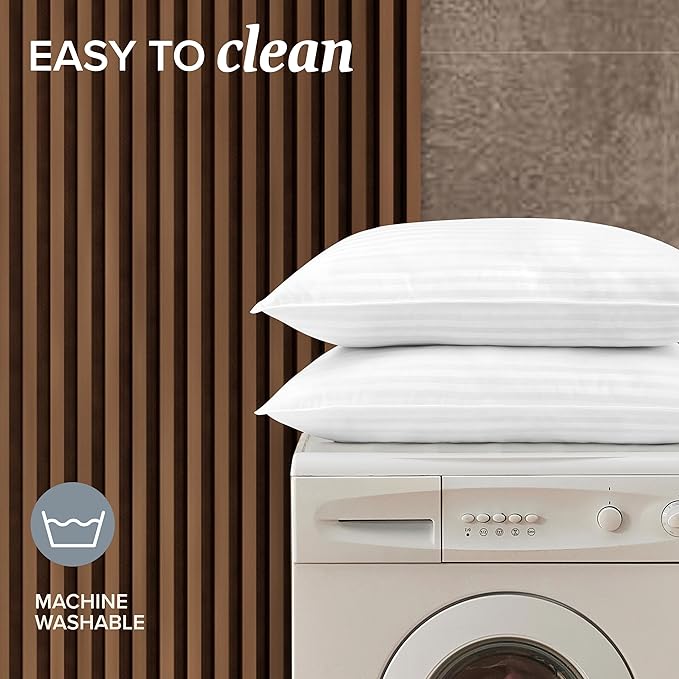 Beckham Hotel Collection Bed Pillows Standard / Queen Size Set of 2 - Original Soft Down Alternative Pillow for Sleeping - Soft Support for Back, Stomach or Side Sleepers