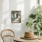 Floating Framed Canvas Vintage Wall Art, Rustic Cottage Spring Garden Oil Paintings Print, Country Floral Pictures Wall Decor for Living Room Bedroom Office Home Decor 8x10 inch