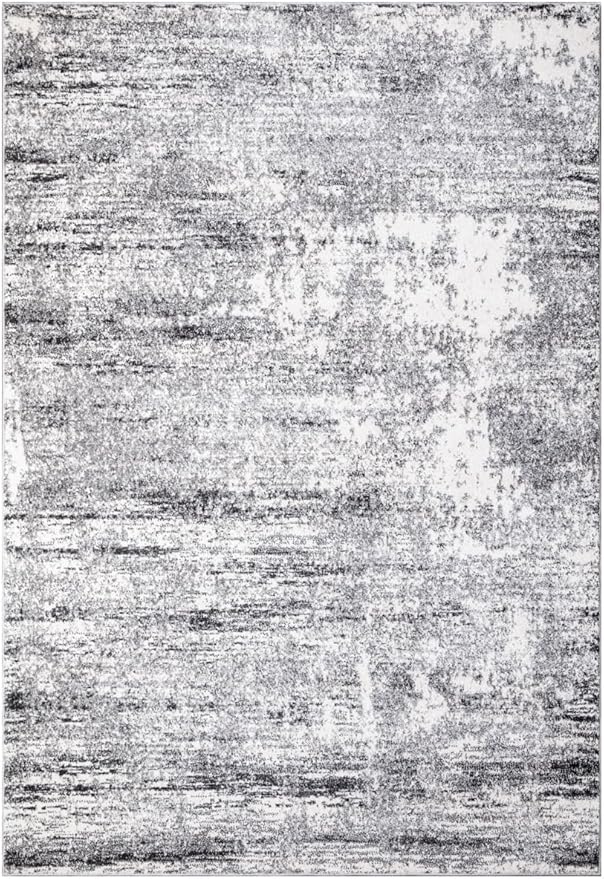 Keen Home Design Area Rugs - Non-Shedding, Thick Pile Abstract Rugs for Kitchen, Living Room, Bedroom, Dining Room, Entryway (Abstract Cream/Grey, 5'11'' x 9'2'')