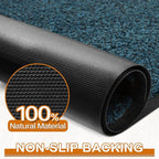 Mibao Front Door Mat, Dirt Trapper Welcome Mat for Outdoor Indoor, Non-Slip Waterproof Doormat, Durable Machine Washable Low Profile Entry Rug for Back Door Outside Patio Porch, 72" x 24", Blue