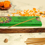 Raajsee Incense Sticks Eucalyptus 100 gm Pack-100% Pure Organic Natural Hand Rolled Free from Chemicals-Perfect for Church, Aromatherapy,Relaxation,Meditation,Positivity & Sensual Therapy