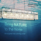 IKK Modern Rectangle Black Crystal Chandeliers for Dining Room, 42" Large Rectangular Water Ripple Glass Island Light Fixture, Linear Farmhouse Lighting for Kitchen Island, Living Room, L42xW11xH12